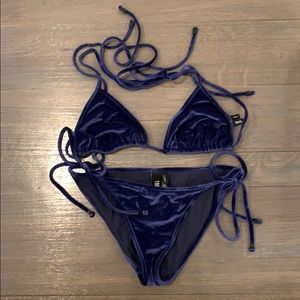 Triangl navy Italian velvet bikini